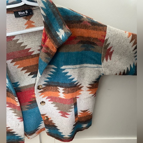 Blue B Women's Pendleton Wool Blend Western Cawl Neck Spring Jacket Coat Size S - Picture 6 of 13